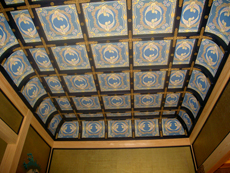 折上格天井（上段の間・鳳凰）十字型飾り金物